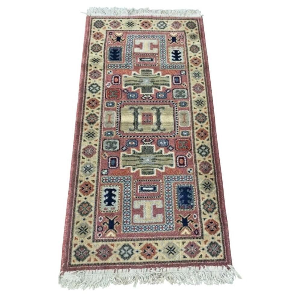 Vintage Belgium Capri Wool Throw Rug - R60